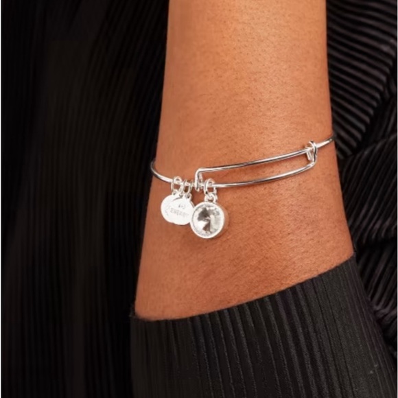 Alex And Ani April Birthstone Charm Bangle Bracelet - Picture 2 of 6